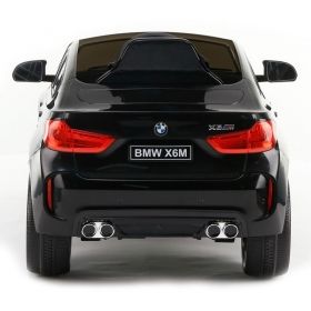 Акумулаторен джип BMW X6M - JJ2199 КОЖЕНА СЕДАЛКА  черен и червен 2023г.